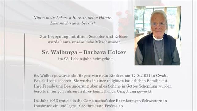 Parte Sr. Walburga-Barbara Holzer